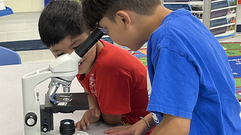 Students in water education program