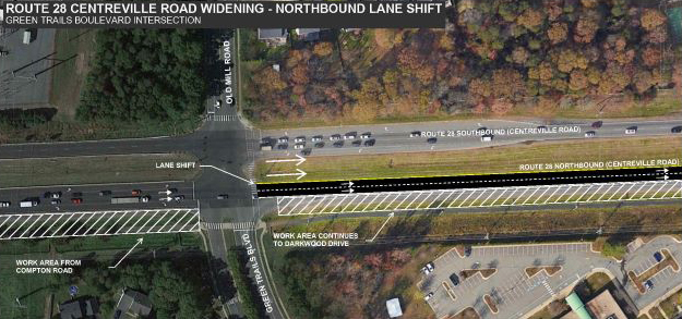 Route 28 NB Lane Shift March 2023